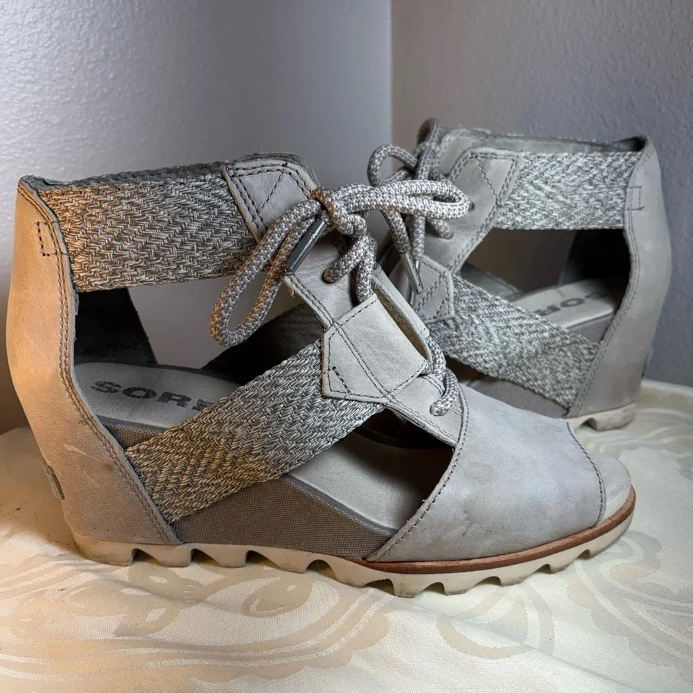 Sorel Women's Joanie Lace Wedge Sandals.